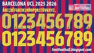 Font Vector Barcelona UCL 2025 2026 kit