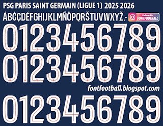 Font Vector PSG Paris Saint Germain Ligue 1 2025 2026 kit